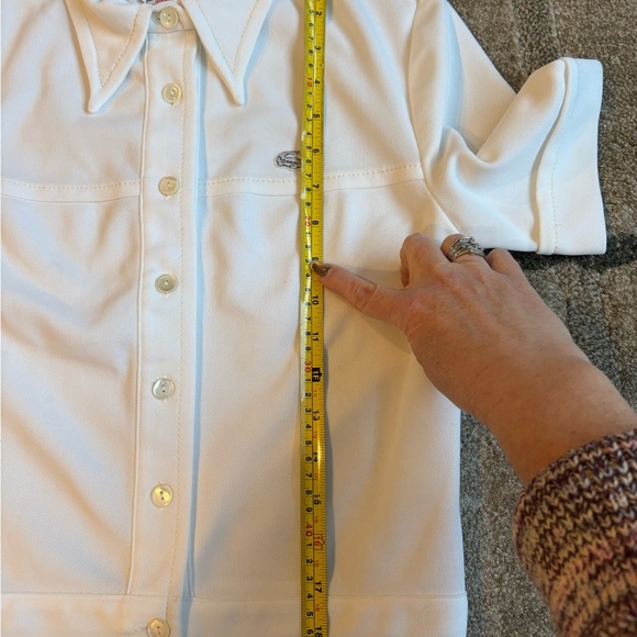 Vintage Lacoste white polo shirt size 40 EU / large gray crocodile - Picture 12 of 13